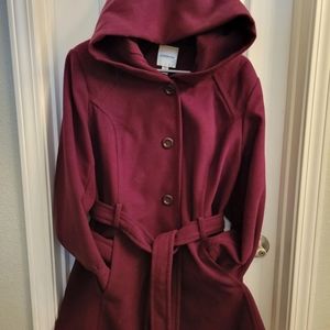 1x hooded peacoat croft & barrow
